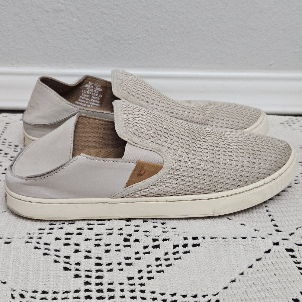 OluKai Beige Slip-On Sneakers